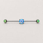 ETSY 4550825854 | IMAGE 7 | Opal Crystal Titanium Industrial Barbell