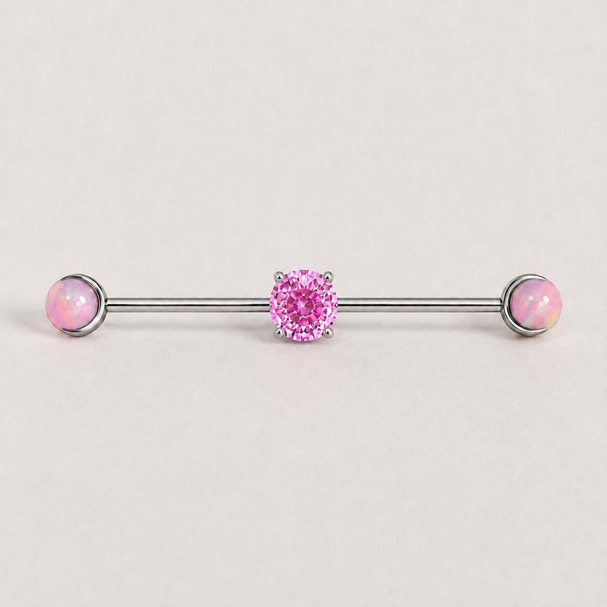 ETSY 4550825854 | IMAGE 8 | Opal Crystal Titanium Industrial Barbell
