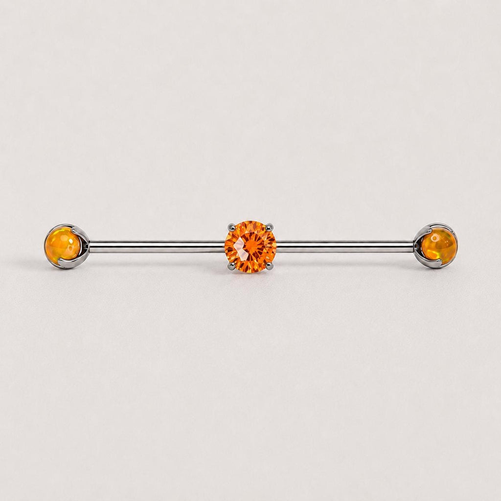ETSY 4550825854 | IMAGE 9 | Opal Crystal Titanium Industrial Barbell