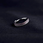 16G Double Layer CZ Titanium Segment Hoop - 16G Double Layer CZ Titanium Segment Hoop - Light Pink by CRUXJEWELRY