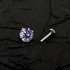 ETSY 4574960290 | IMAGE 3 | Lilac Moissanite Flat Back Stud