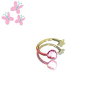 Fluttershy Opal Star Spiral in ASTM F136 Titanium