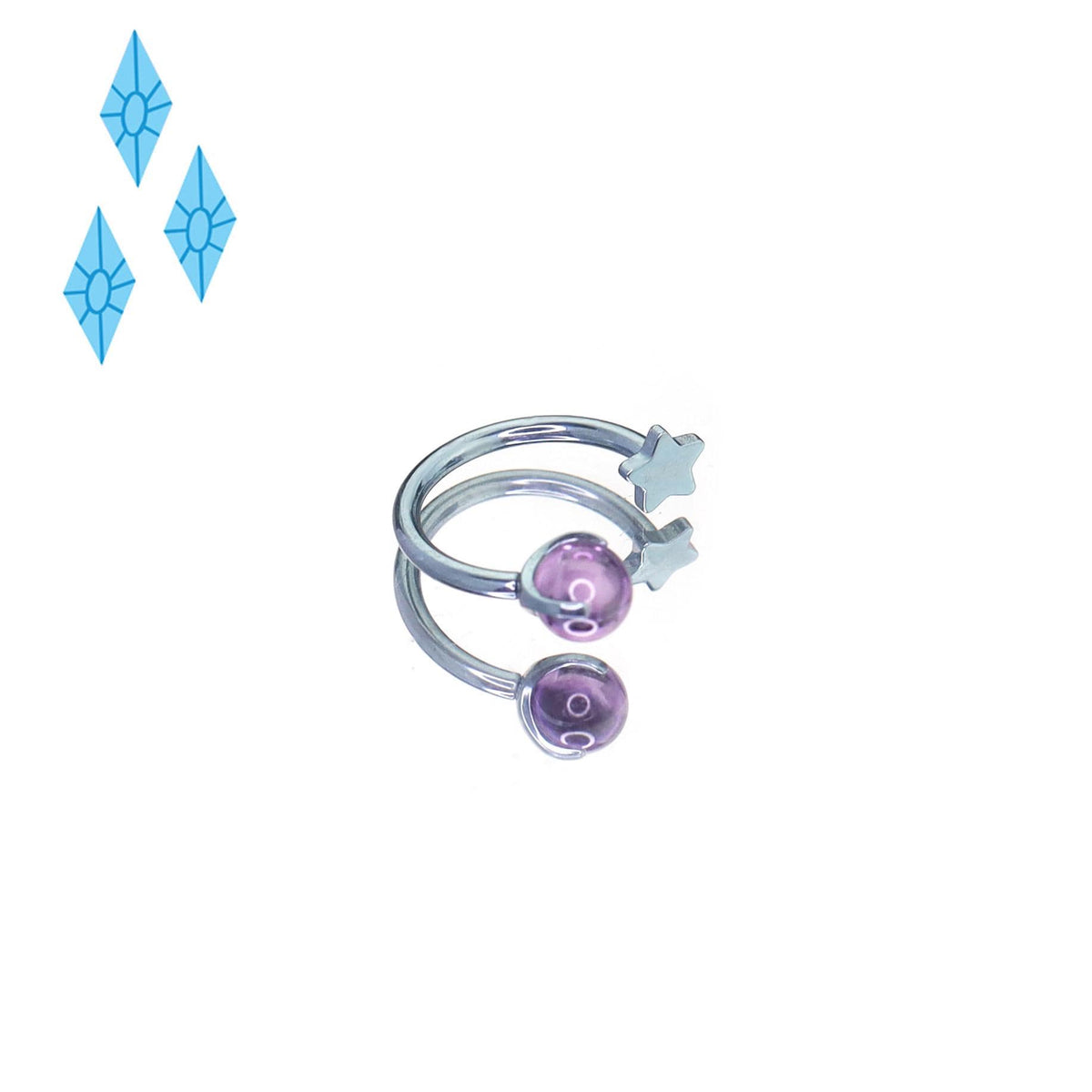 Rarity Opal Star Spiral in ASTM F136 Titanium