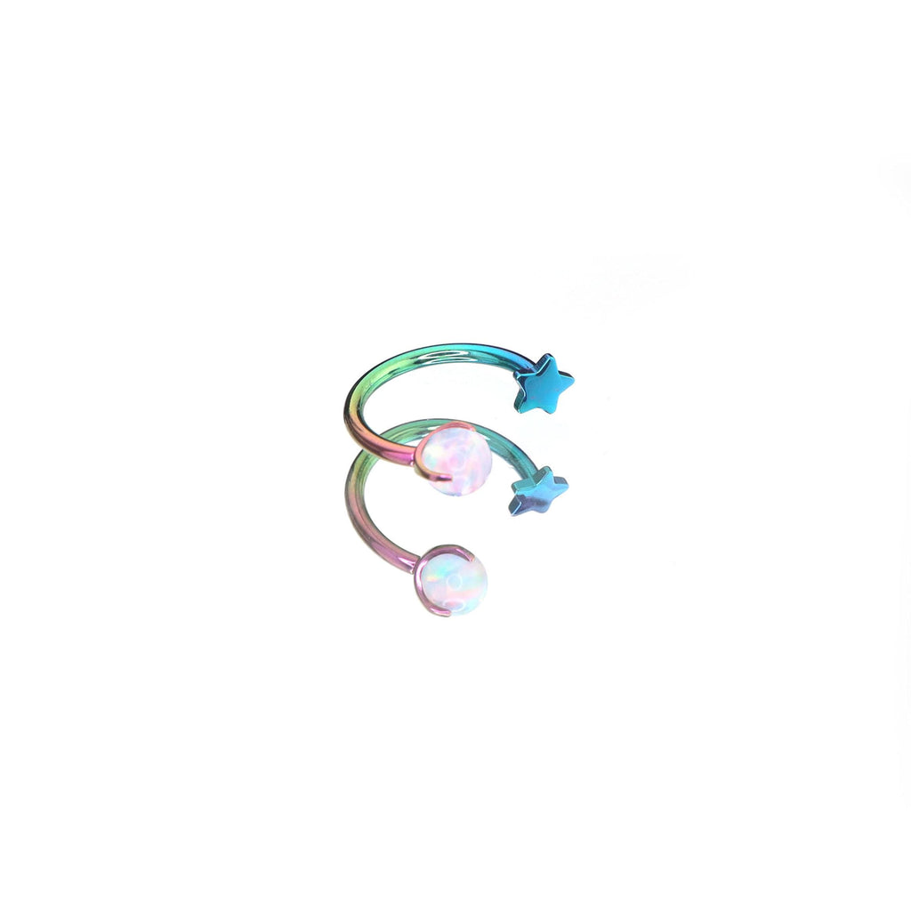 Princess Celestia Opal Star Spiral in ASTM F136 Titanium