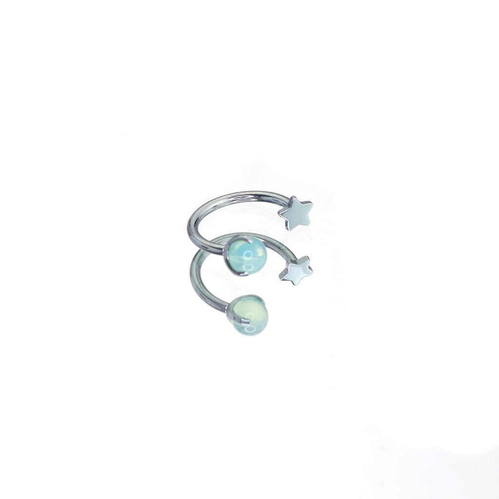 Mistmane Opal Star Spiral in ASTM F136 Titanium