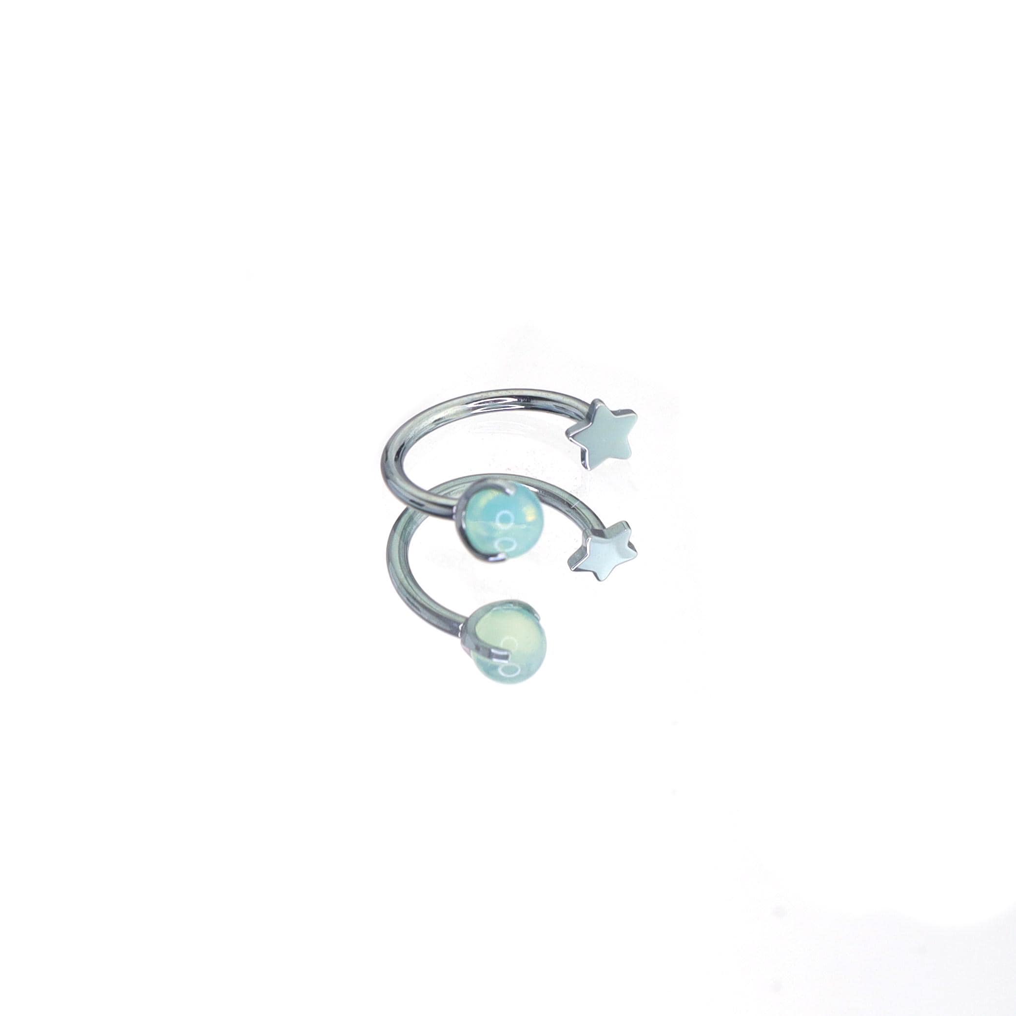 Mistmane Opal Star Spiral in ASTM F136 Titanium