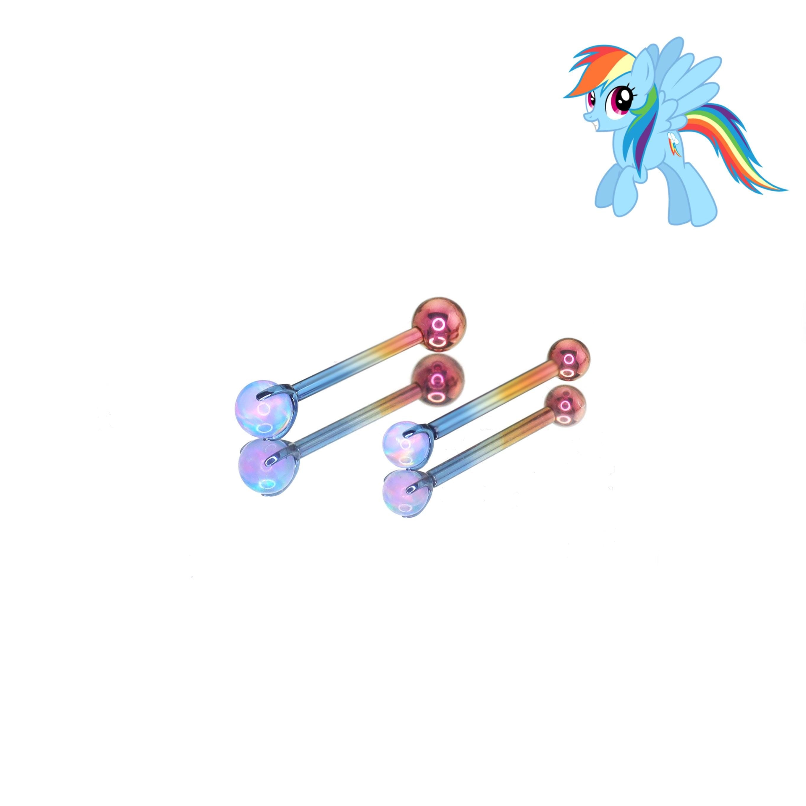 Rainbow Dash Celestial Opal Barbell in ASTM F136 Titanium