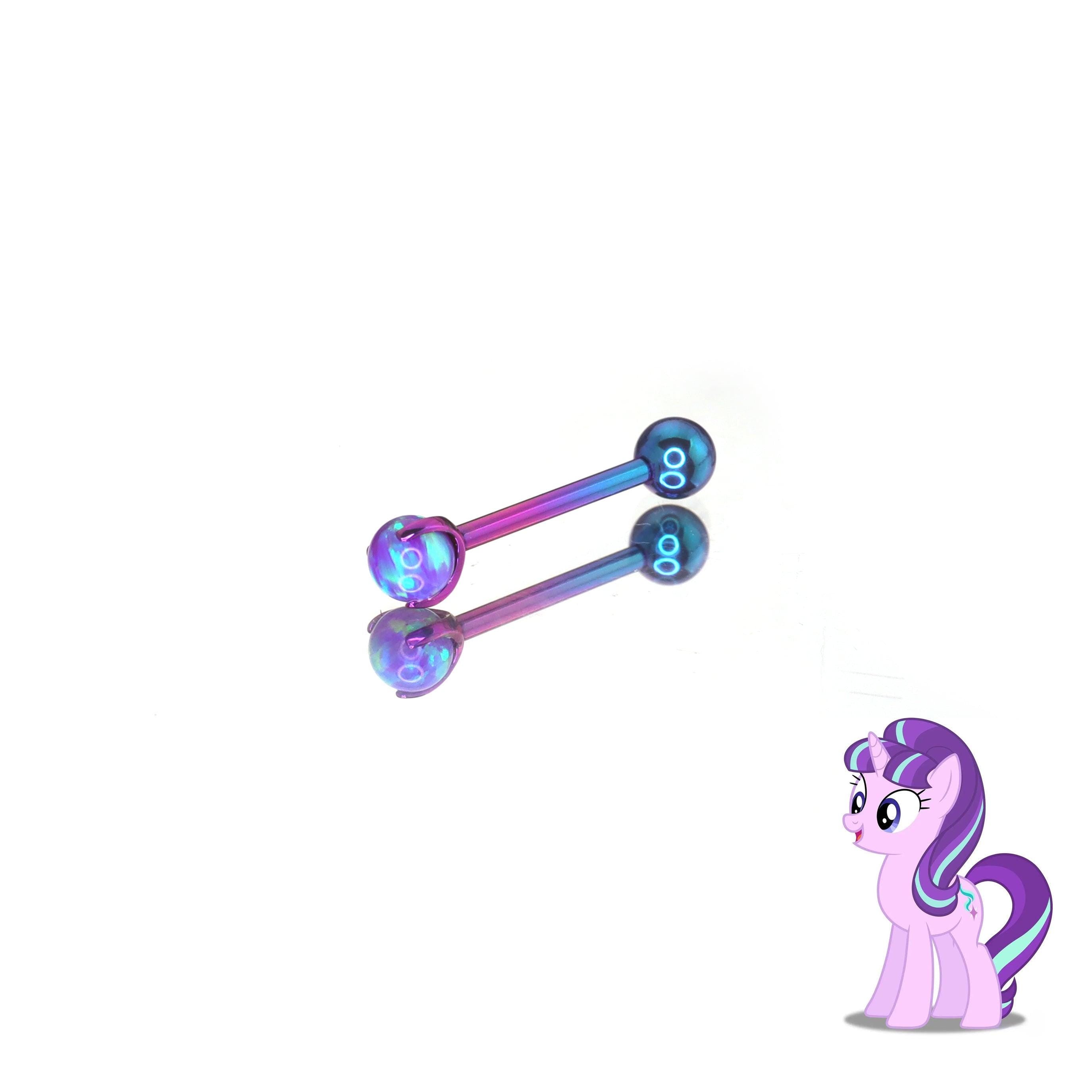 Starlight Glimmer Celestial Opal Barbell in ASTM F136 Titanium