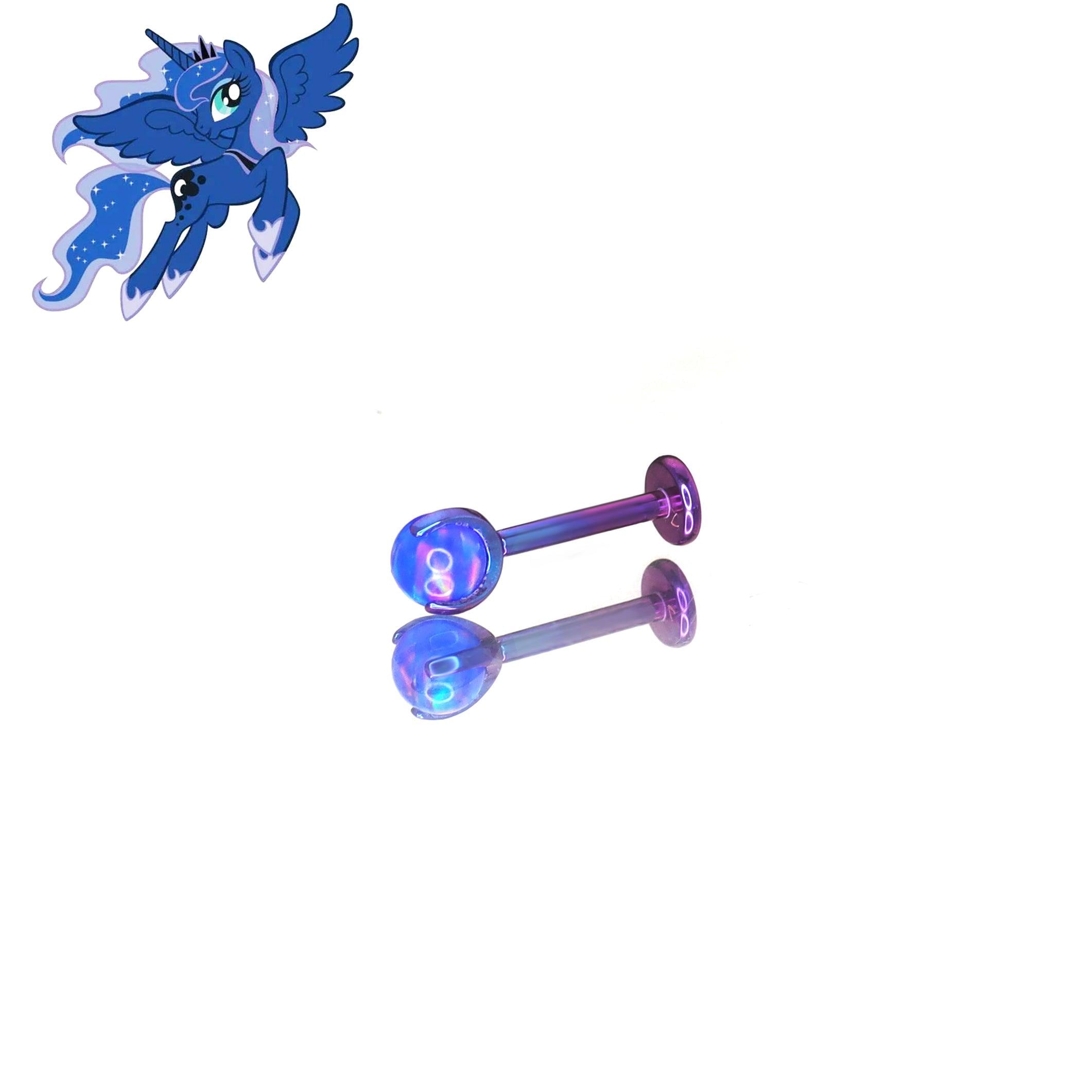Princess Luna Mane Six Labret Stud in ASTM F136 Titanium