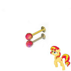 Sunset Shimmer Mane Six Labret Stud in ASTM F136 Titanium