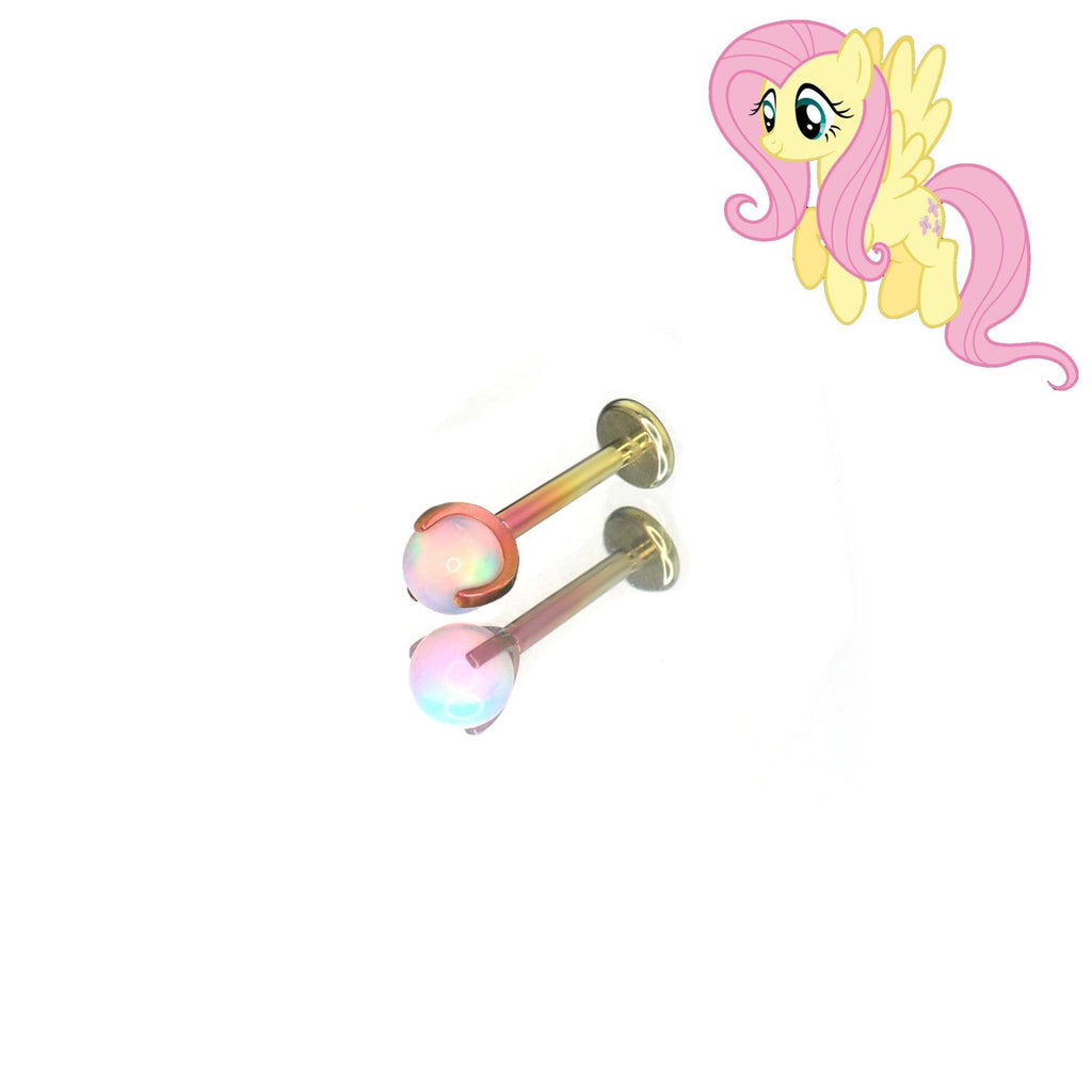 Fluttershy Mane Six Labret Stud in ASTM F136 Titanium