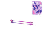 Twilight Sparkle Crystal Spike Industrial Bar in ASTM F136 Titanium