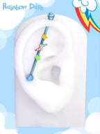 Rainbow Dash Prismatic Faux Industrial Bar in ASTM F136 Titanium