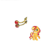 Sunset Shimmer Opal Spike Curved Barbell in ASTM F136 Titanium