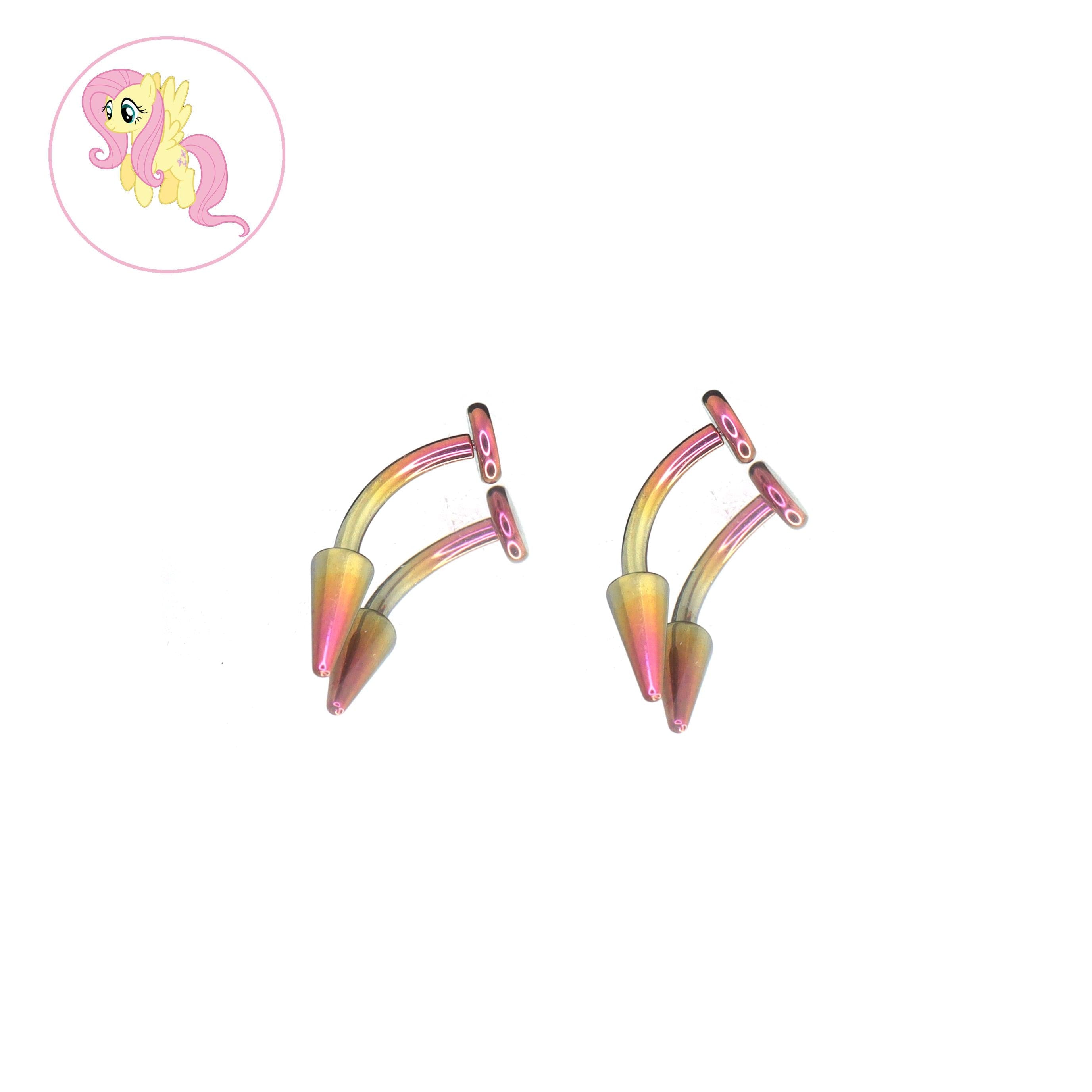 Fluttershy Vampire Fang Curved Barbell in ASTM F136 Titanium