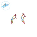 Rainbow Dash Vampire Fang Curved Barbell in ASTM F136 Titanium