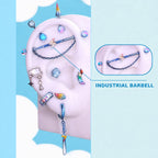 INDUSTRIAL BARBELL Rainbow Dash Ear Stack in ASTM F136 Titanium