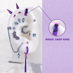 MAGIC SNAP RING Rarity Ear Stack in ASTM F136 Titanium