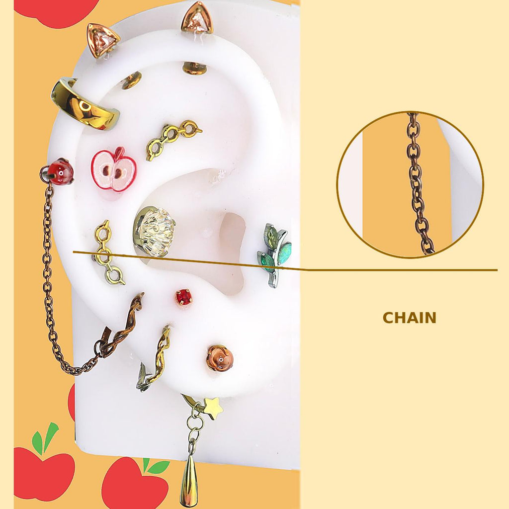 CHAIN Applejack Ear Stack in ASTM F136 Titanium