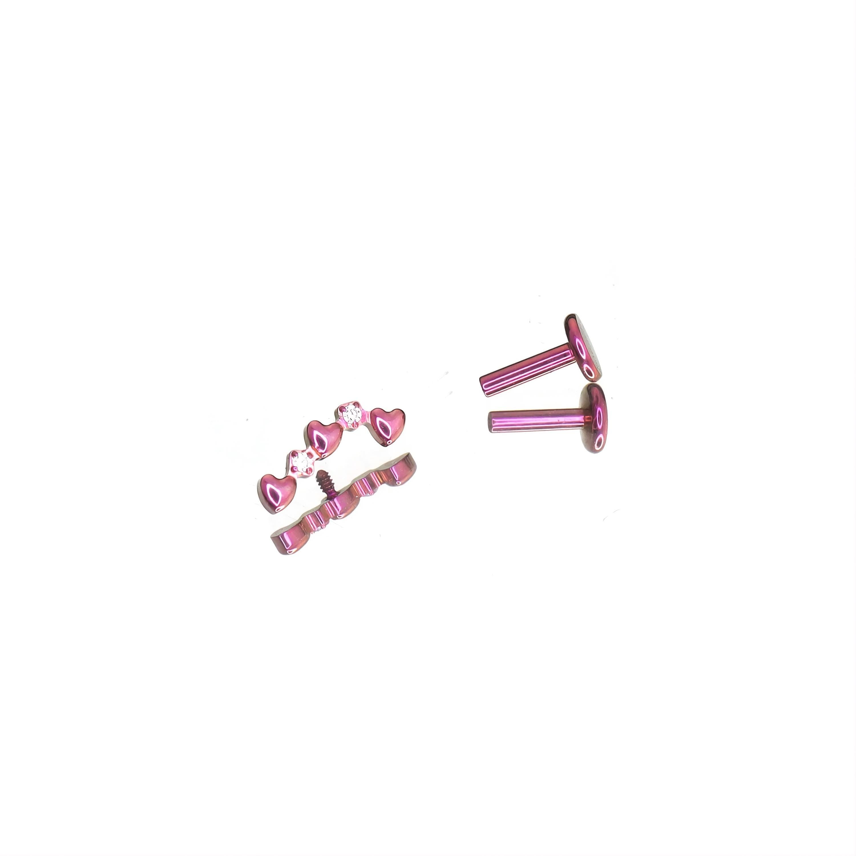 Three-Star Pinkie Pie Ear Stack in ASTM F136 Titanium