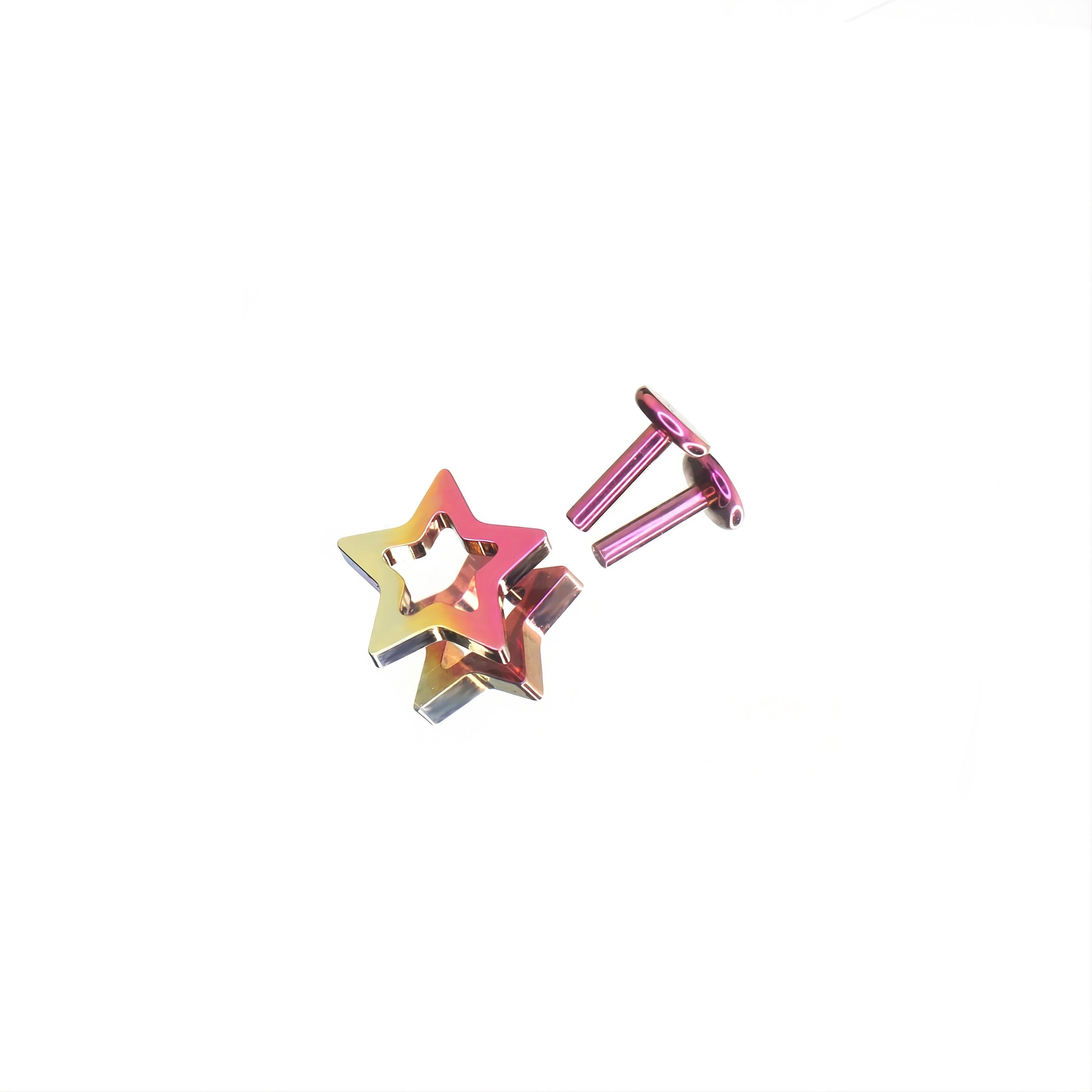 Mirror Finish Star Pinkie Pie Ear Stack in ASTM F136 Titanium