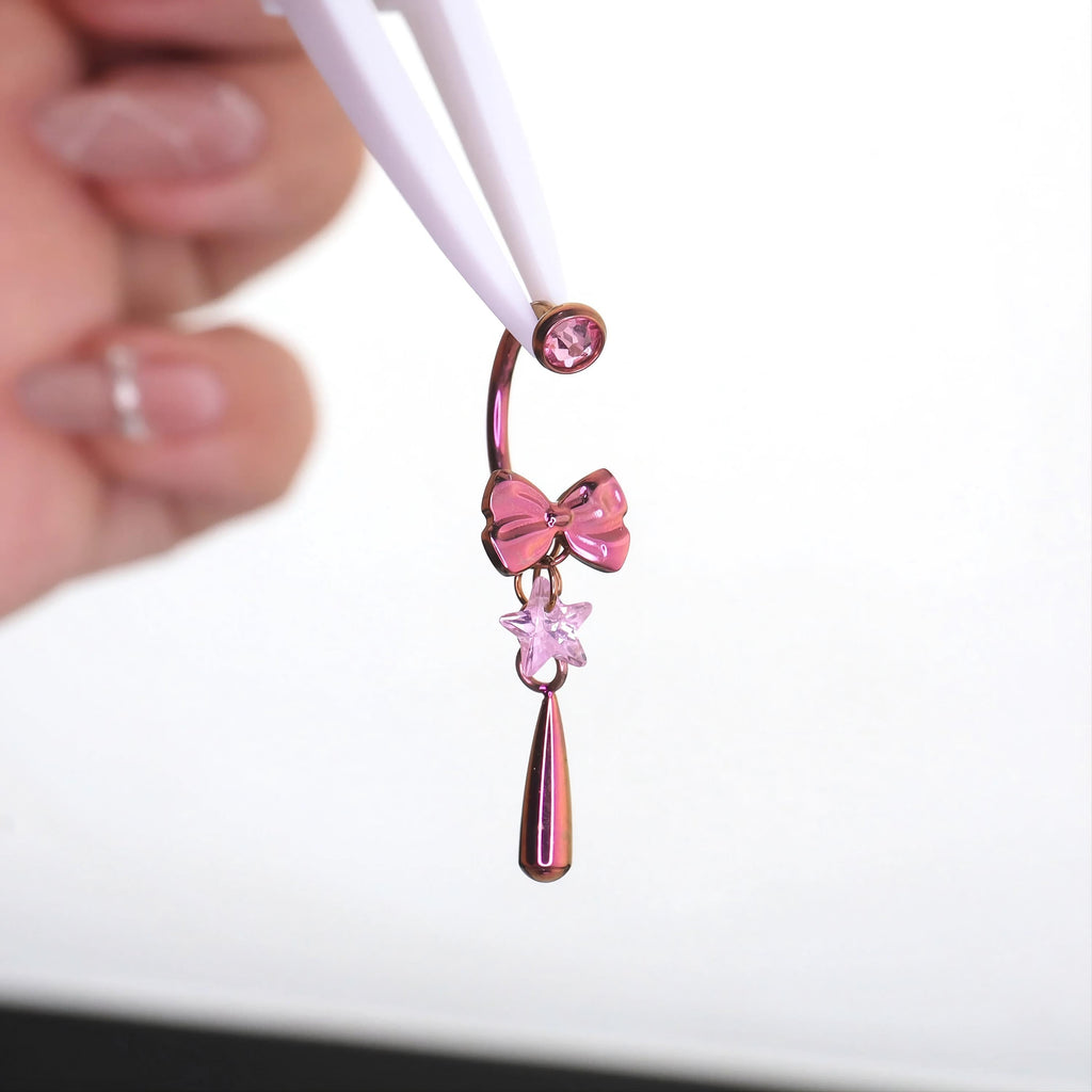 Star & Bow Earrings Pinkie Pie Ear Stack in ASTM F136 Titanium