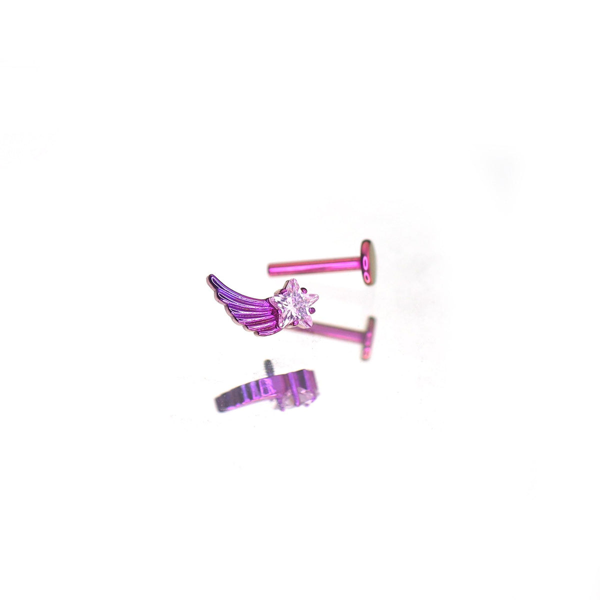 Purple Wing Star Twilight Sparkle Ear Stack in ASTM F136 Titanium