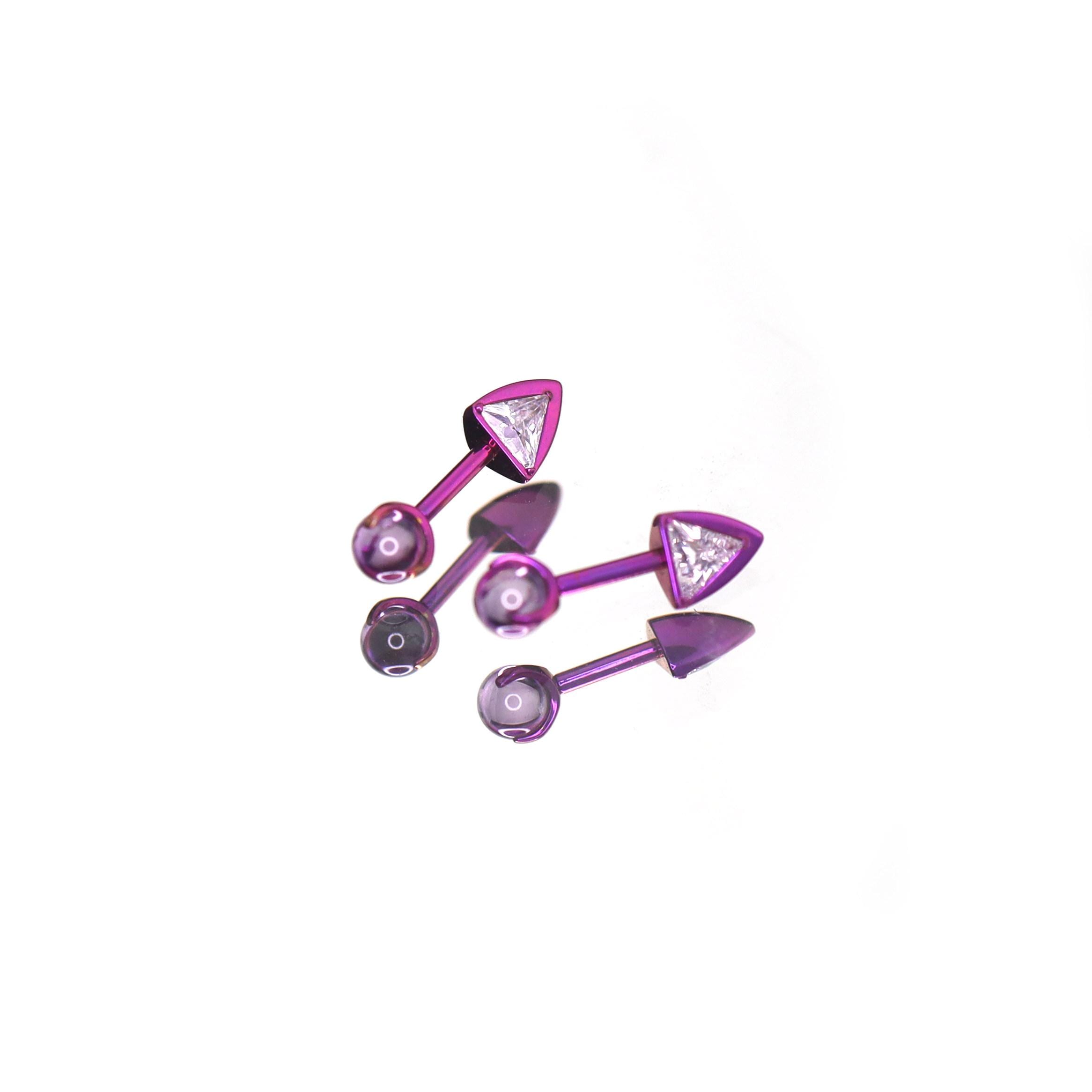 Small Ear(Pair) Twilight Sparkle Ear Stack in ASTM F136 Titanium