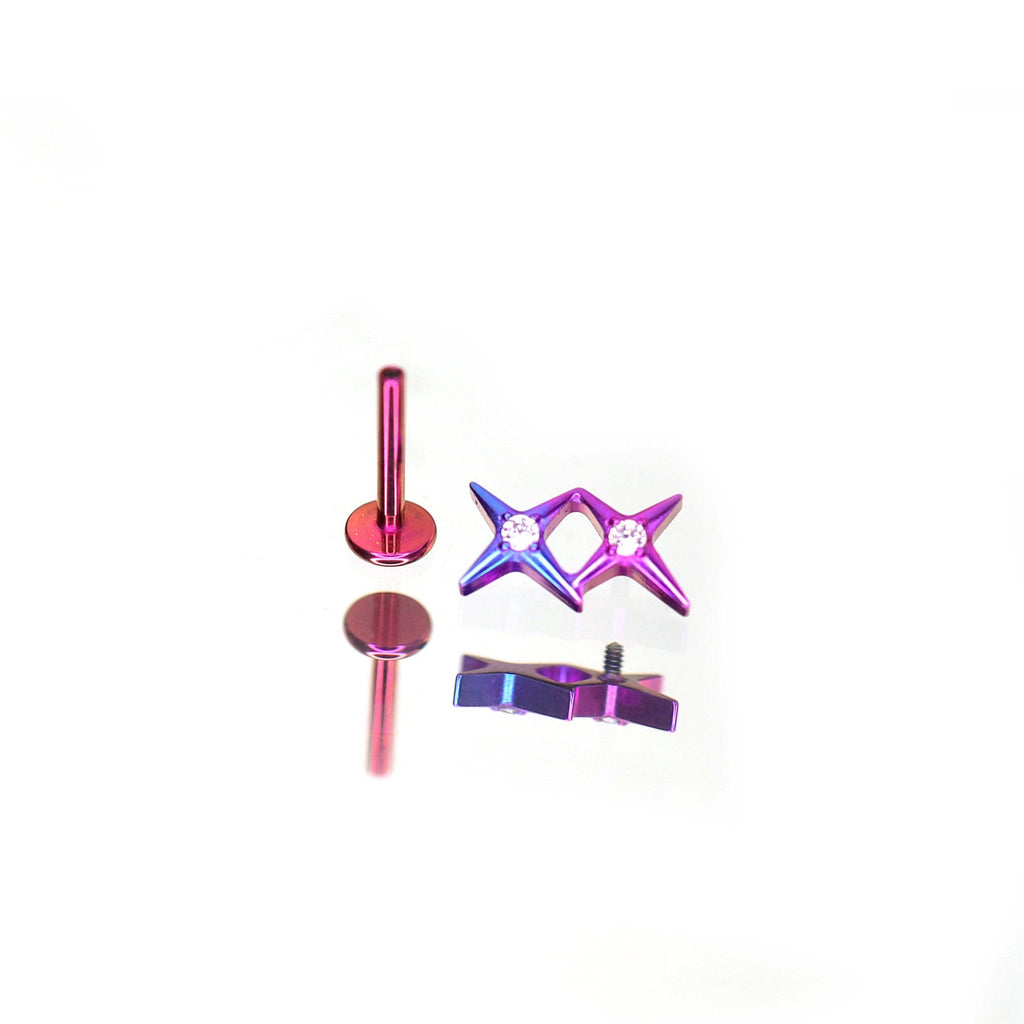 Twin Stars Twilight Sparkle Ear Stack in ASTM F136 Titanium