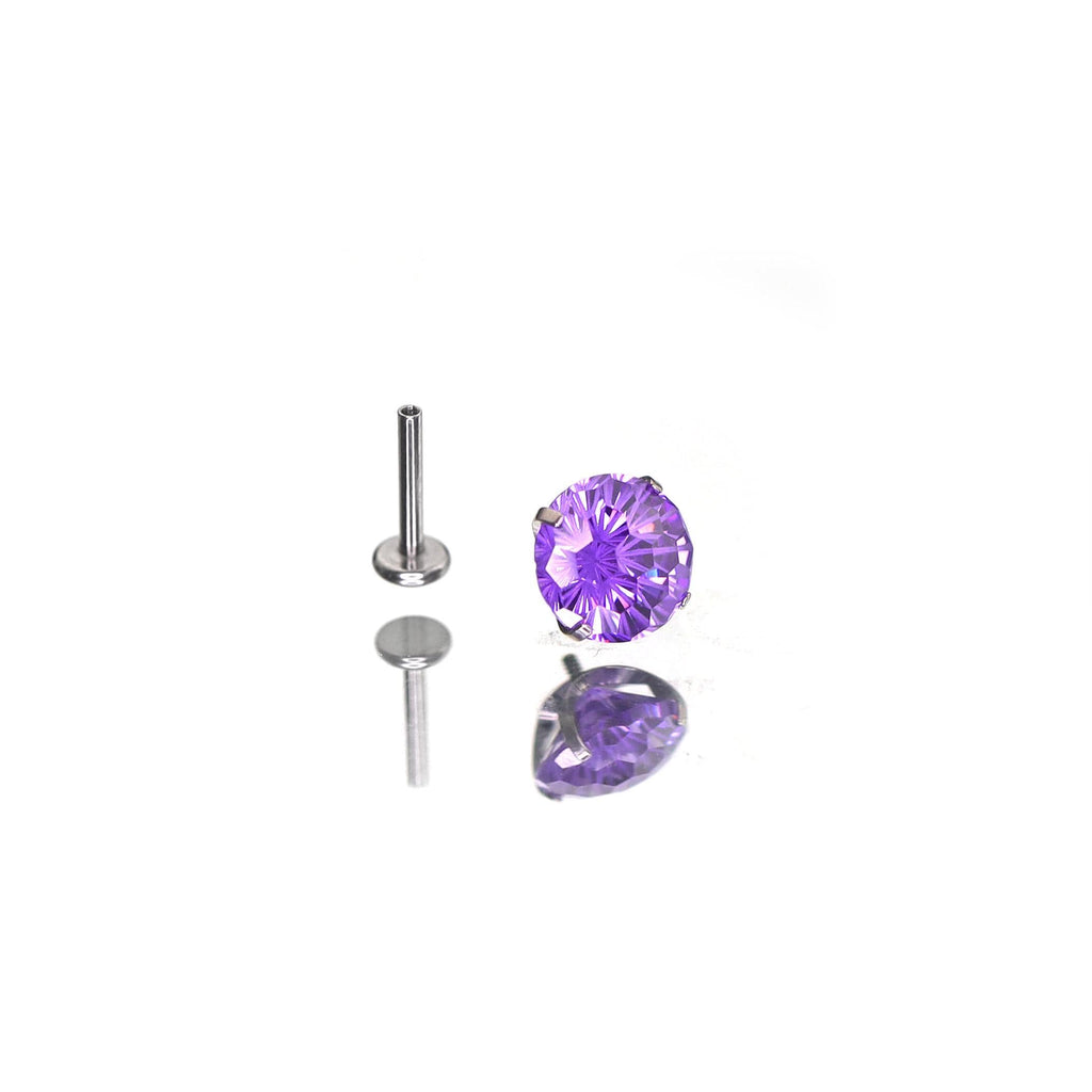 Purple CZ Twilight Sparkle Ear Stack in ASTM F136 Titanium