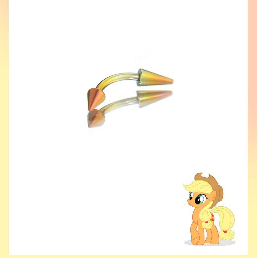 Applejack Mane Six Spike Curved Barbell in ASTM F136 Titanium