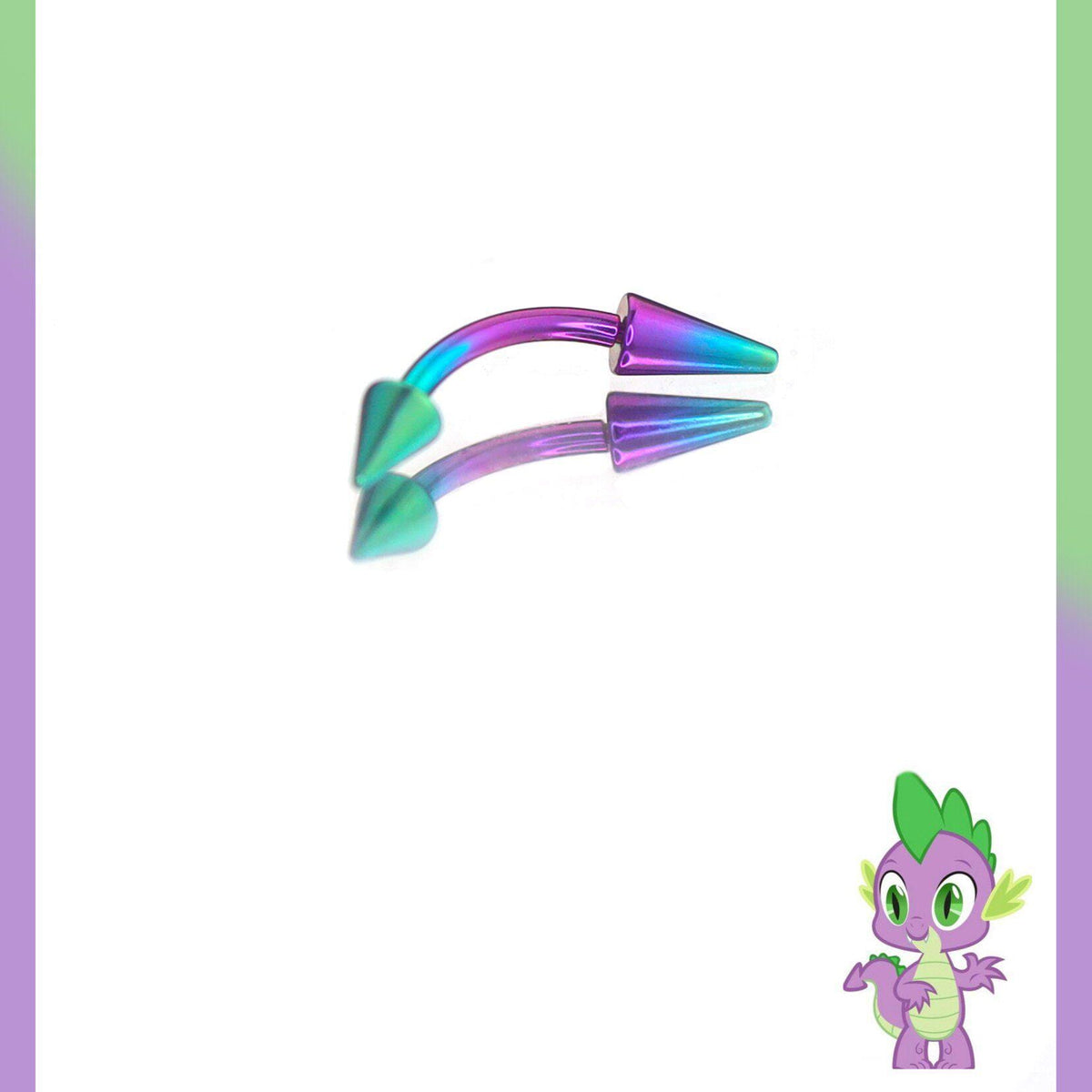 Spike Mane Six Spike Curved Barbell in ASTM F136 Titanium