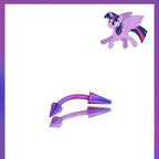 Twilight Sparkle Mane Six Spike Curved Barbell in ASTM F136 Titanium