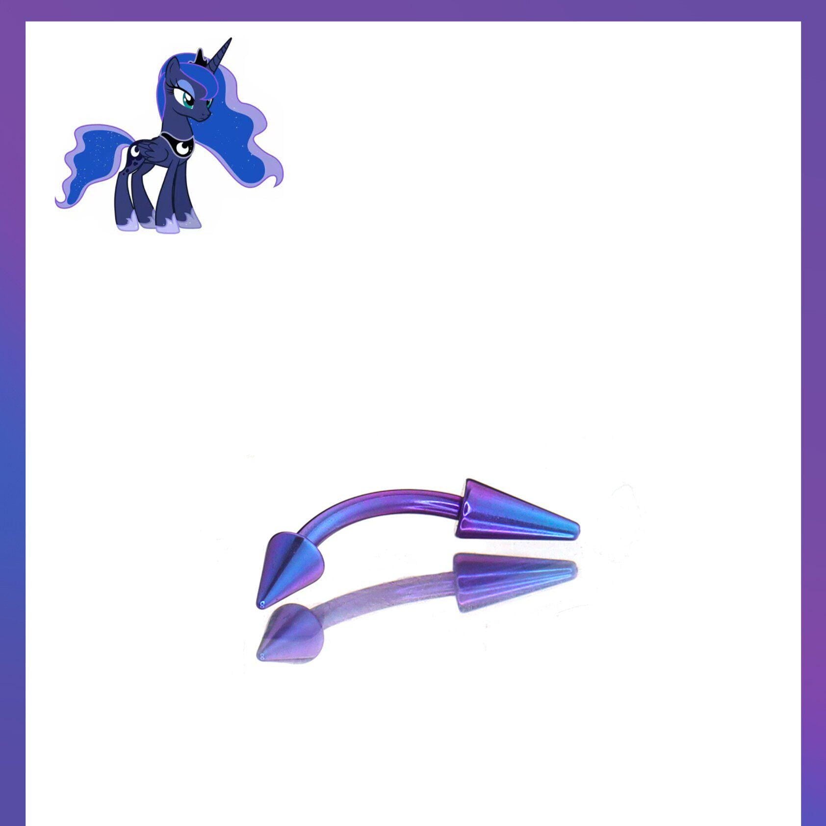 Princess Luna Mane Six Spike Curved Barbell in ASTM F136 Titanium