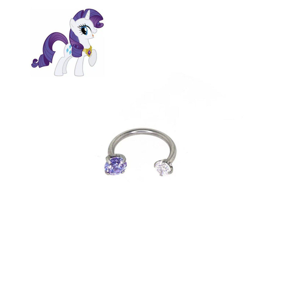 Rarity Pastel Crystal Horseshoe in ASTM F136 Titanium