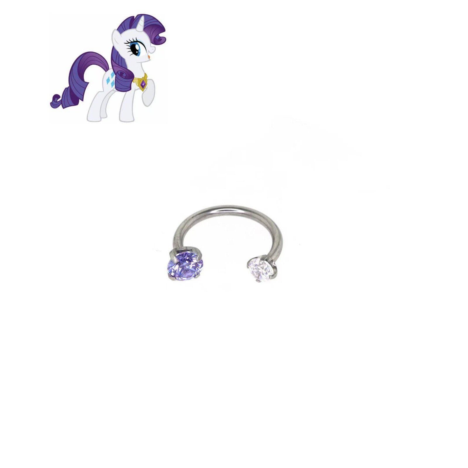 Rarity Pastel Crystal Horseshoe in ASTM F136 Titanium