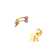 Applejack Mane Six Crystal Curved Barbell in ASTM F136 Titanium