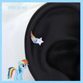 Rainbow Wing Star Barbell in ASTM F136 Titanium