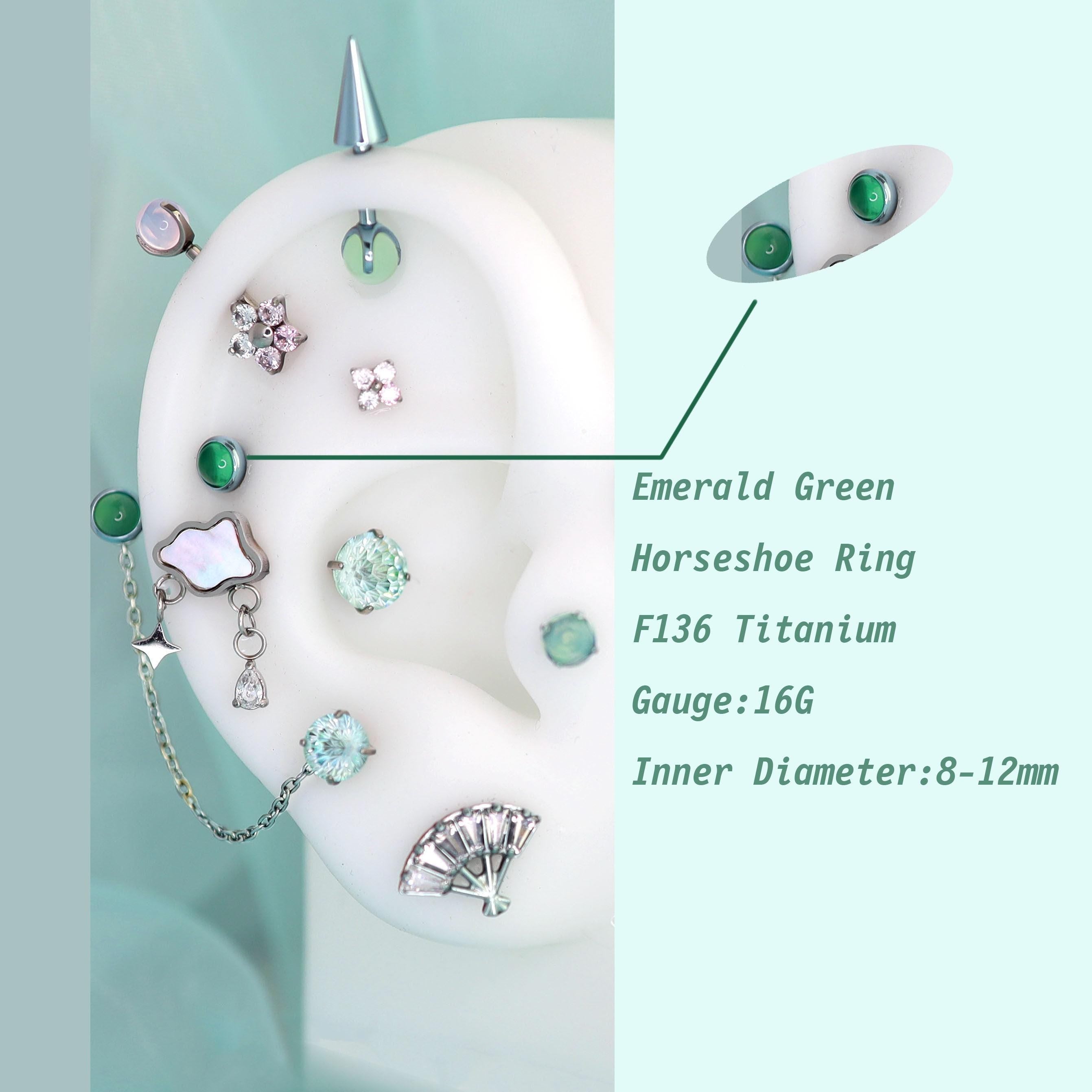 Horseshoe Ring Mistmane Ear Stack in ASTM F136 Titanium