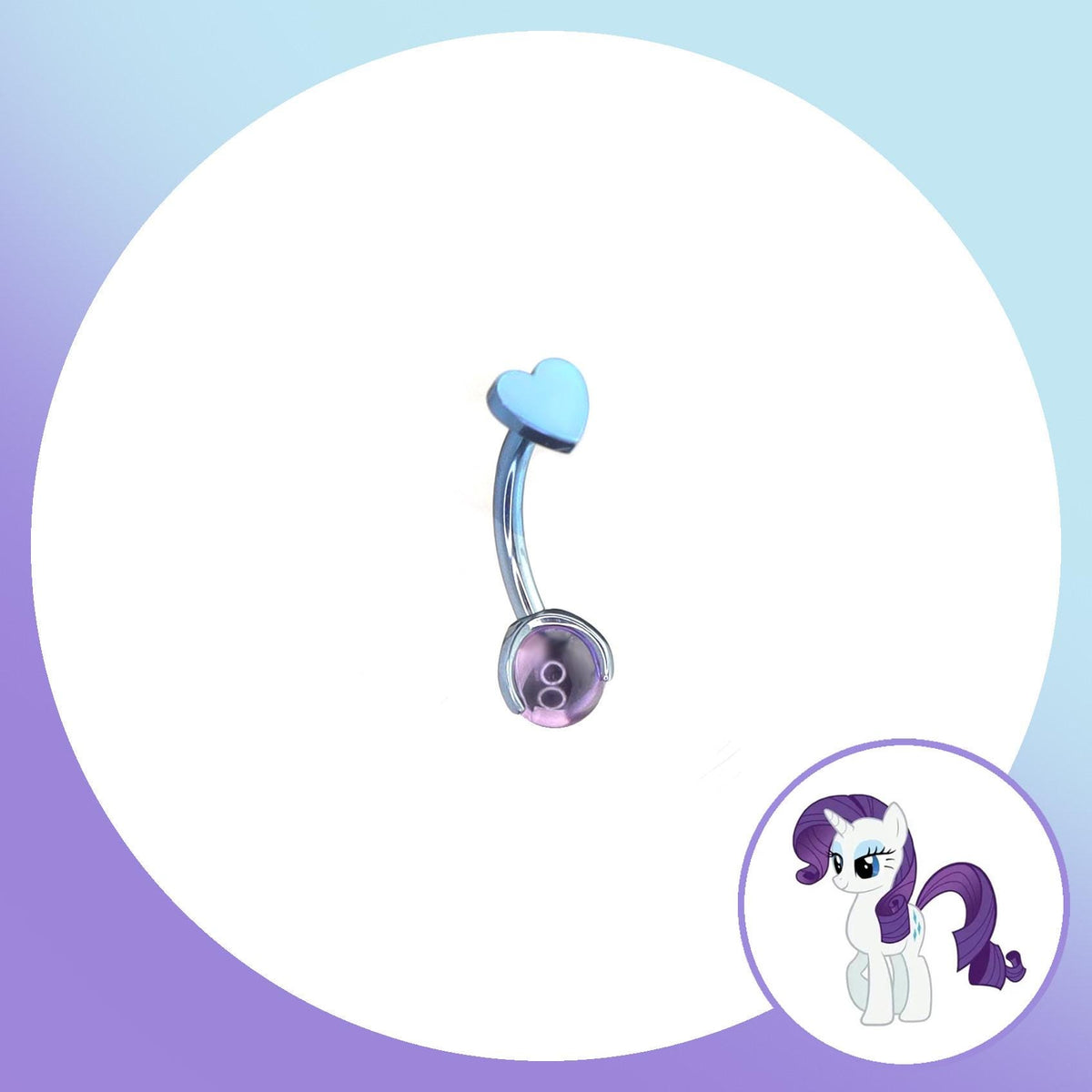 Rarity Mint Opal Heart Barbell in ASTM F136 Titanium
