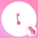 Pinkie Pie Mint Opal Heart Barbell in ASTM F136 Titanium