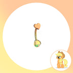Applejack Mint Opal Heart Barbell in ASTM F136 Titanium
