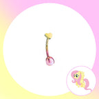 Fluttershy Mint Opal Heart Barbell in ASTM F136 Titanium