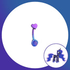 Princess Luna Mint Opal Heart Barbell in ASTM F136 Titanium