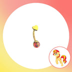 Sunset Shimmer Mint Opal Heart Barbell in ASTM F136 Titanium