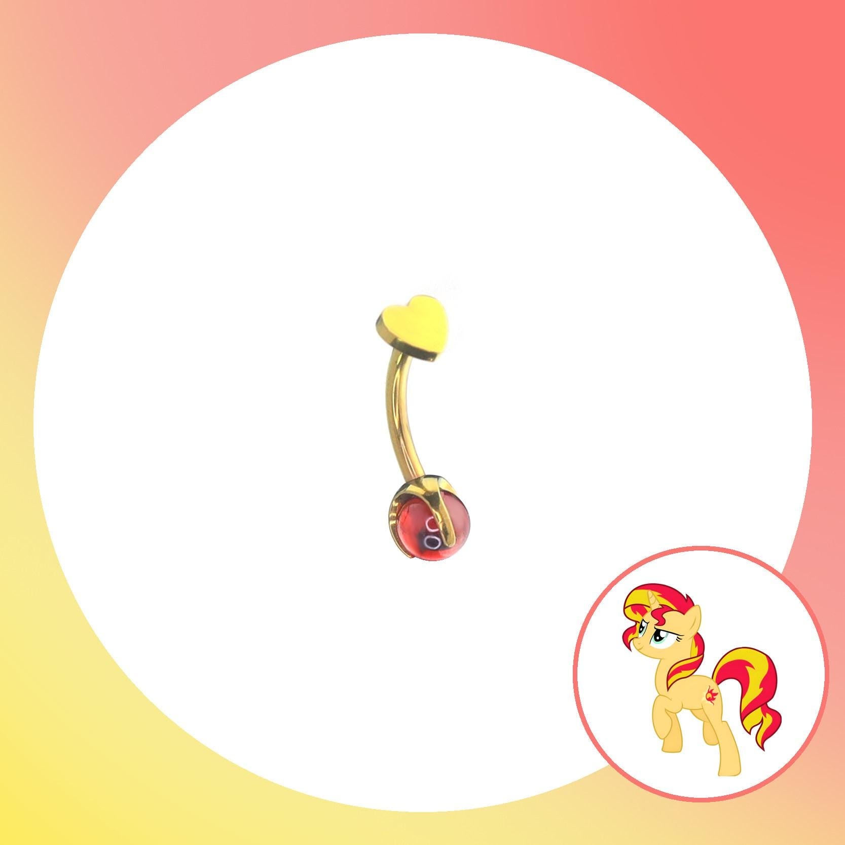 Sunset Shimmer Mint Opal Heart Barbell in ASTM F136 Titanium