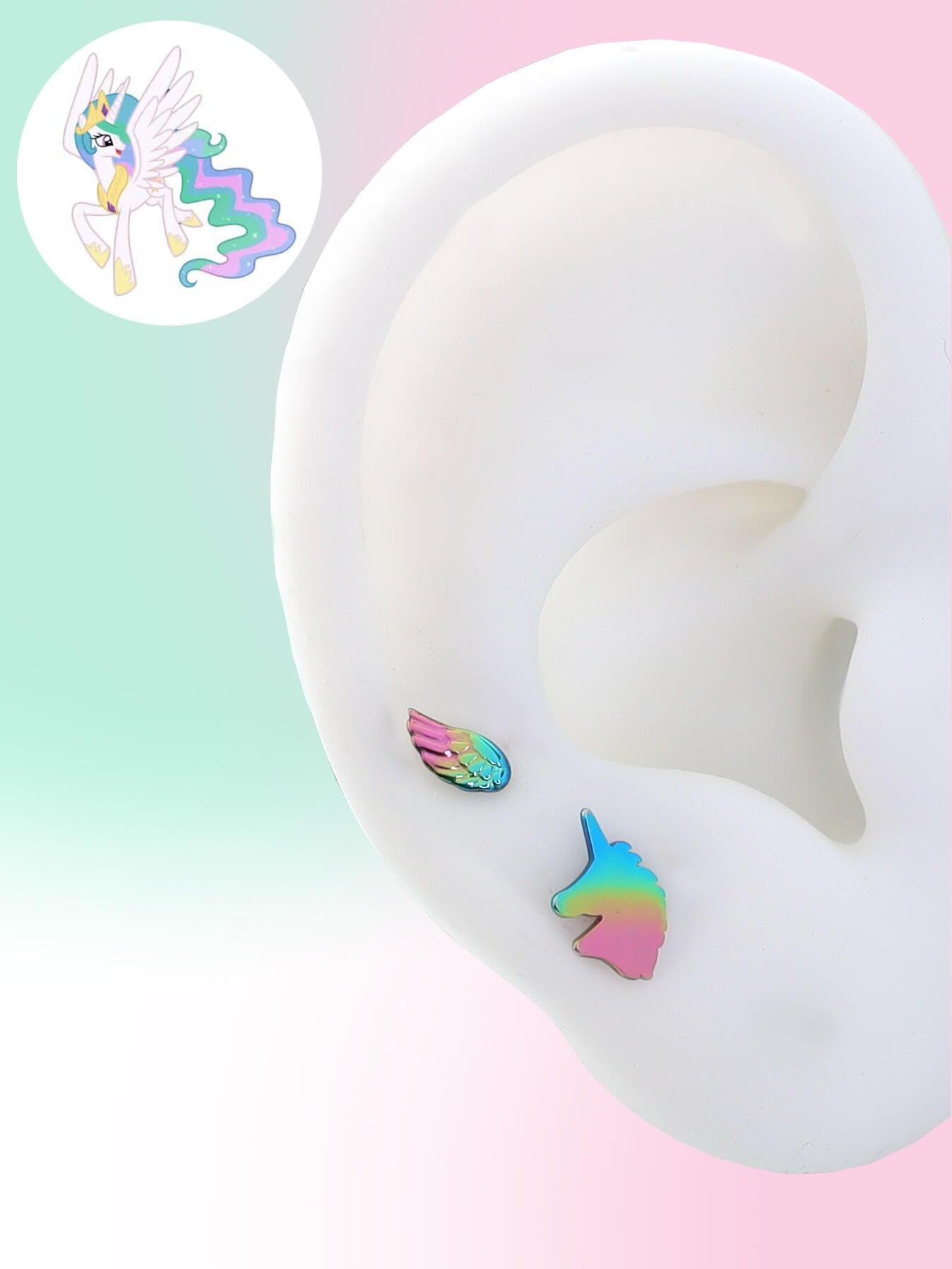 Princess Celestia Alicorn Princess Stud Set in ASTM F136 Titanium