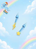 Rainbow Star & Lightning Stud in ASTM F136 Titanium