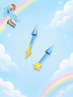 Rainbow Star & Lightning Stud in ASTM F136 Titanium