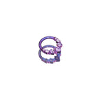 Square CZ Daith Hoop Princess Luna Ear Stack in ASTM F136 Titanium